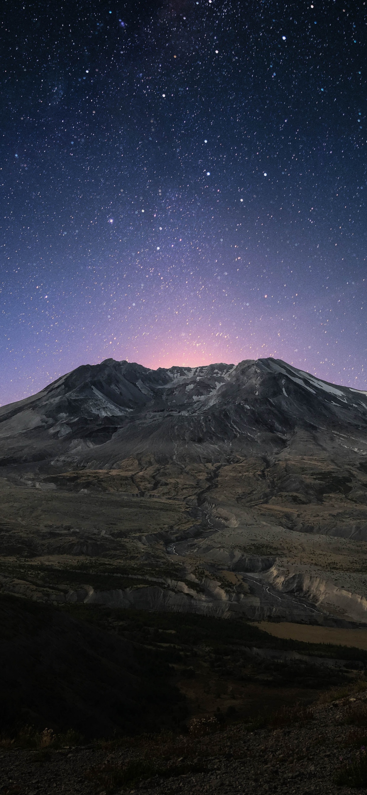 多山的地貌, 高地, 明星, 气氛, 天文学对象 壁纸 1242x2688 允许