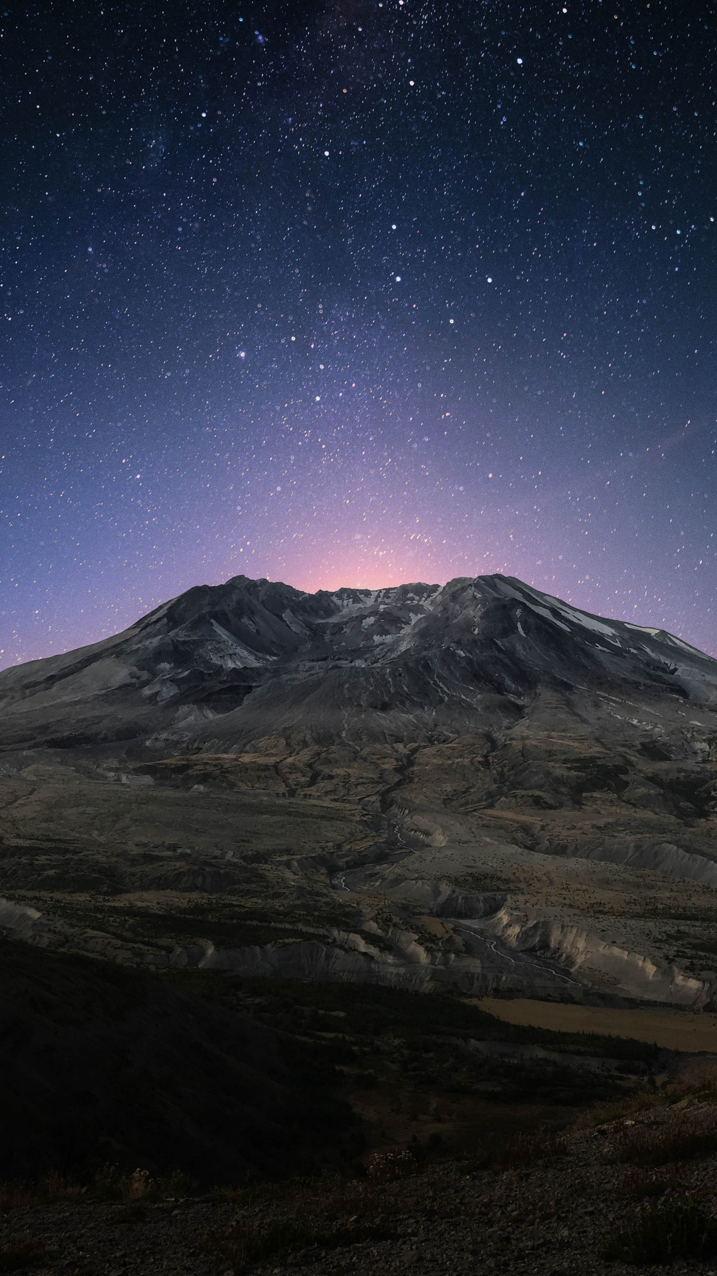 多山的地貌, 高地, 明星, 气氛, 天文学对象 壁纸 1440x2560 允许