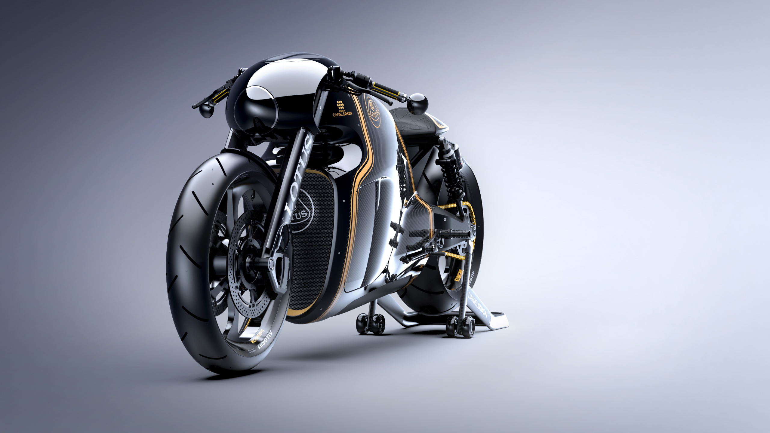 Black and Silver Sports Motorcycle. Wallpaper in 2560x1440 Resolution