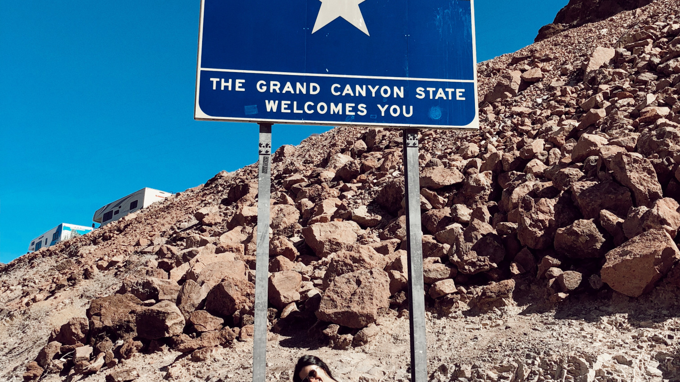 Arizona, Nevada, Bienvenido a Arizona Sign, Viaje, Turismo. Wallpaper in 1366x768 Resolution