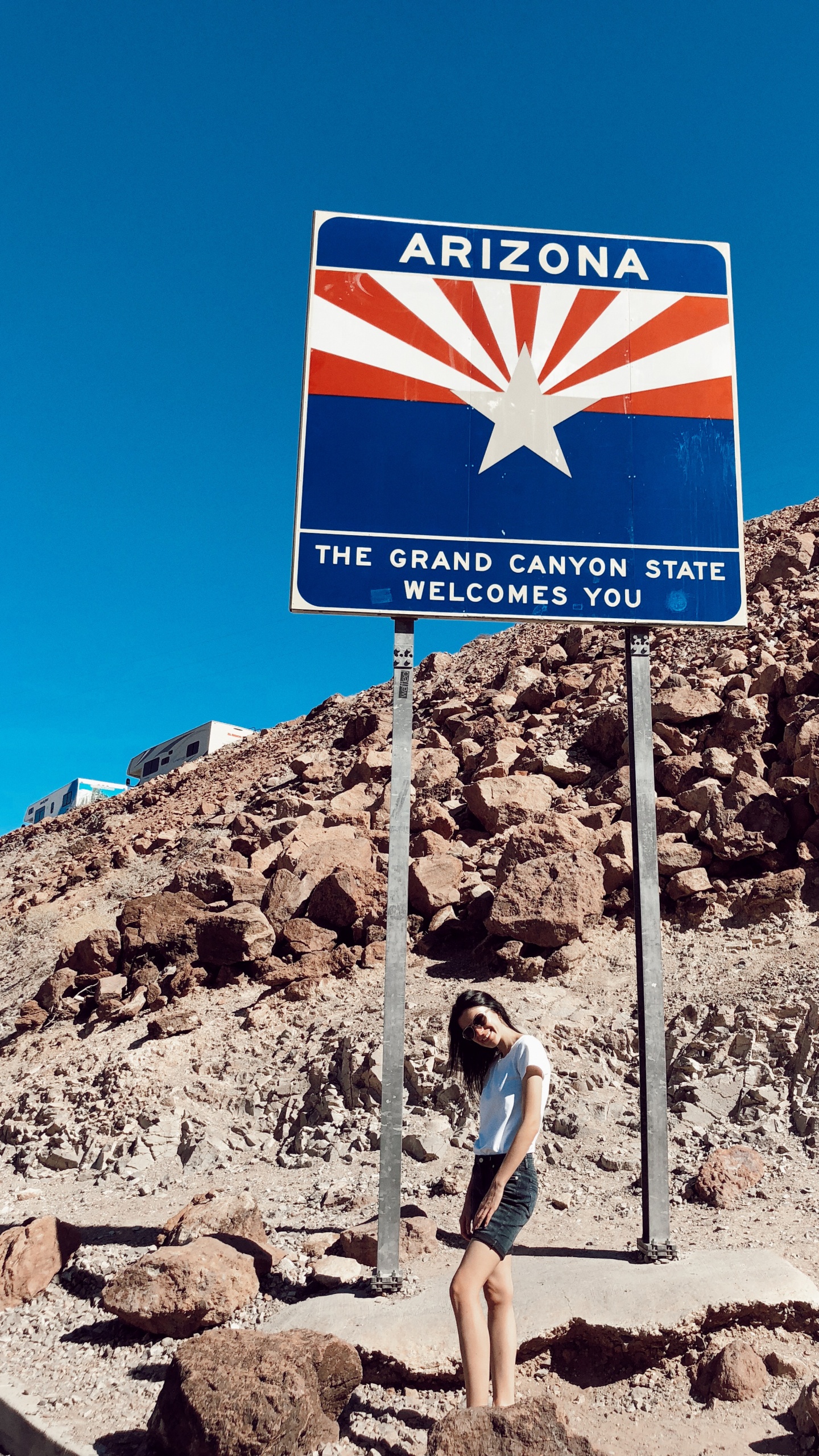 Arizona, Nevada, Bienvenido a Arizona Sign, Viaje, Turismo. Wallpaper in 1440x2560 Resolution