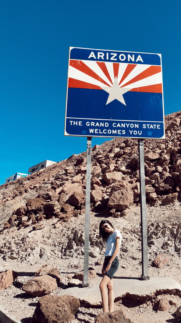Arizona, Nevada, Bienvenido a Arizona Sign, Viaje, Turismo. Wallpaper in 720x1280 Resolution