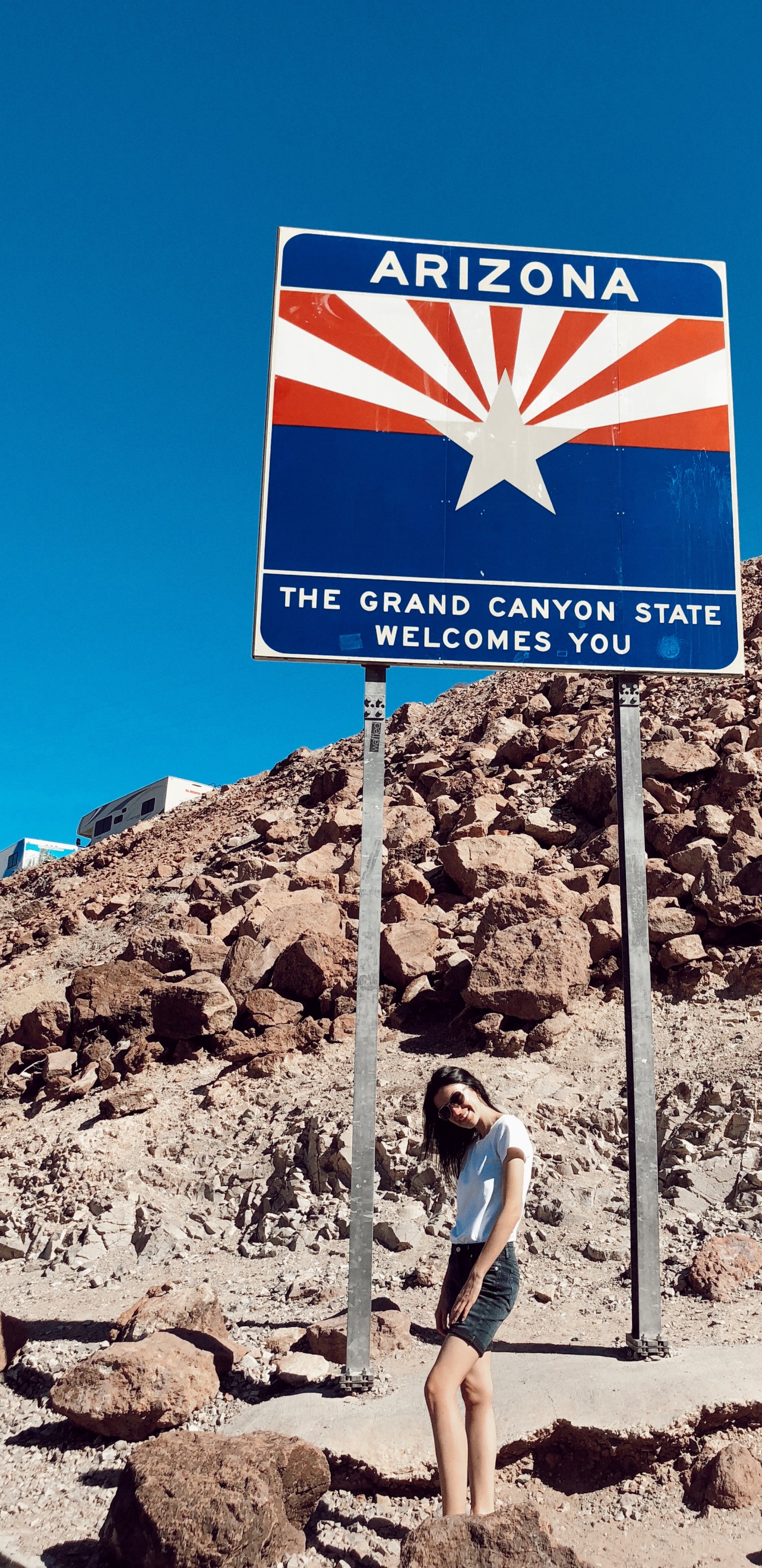 Arizona, Nevada, Welcome to Arizona Sign, Travel, Mountain Range. Wallpaper in 1440x2960 Resolution