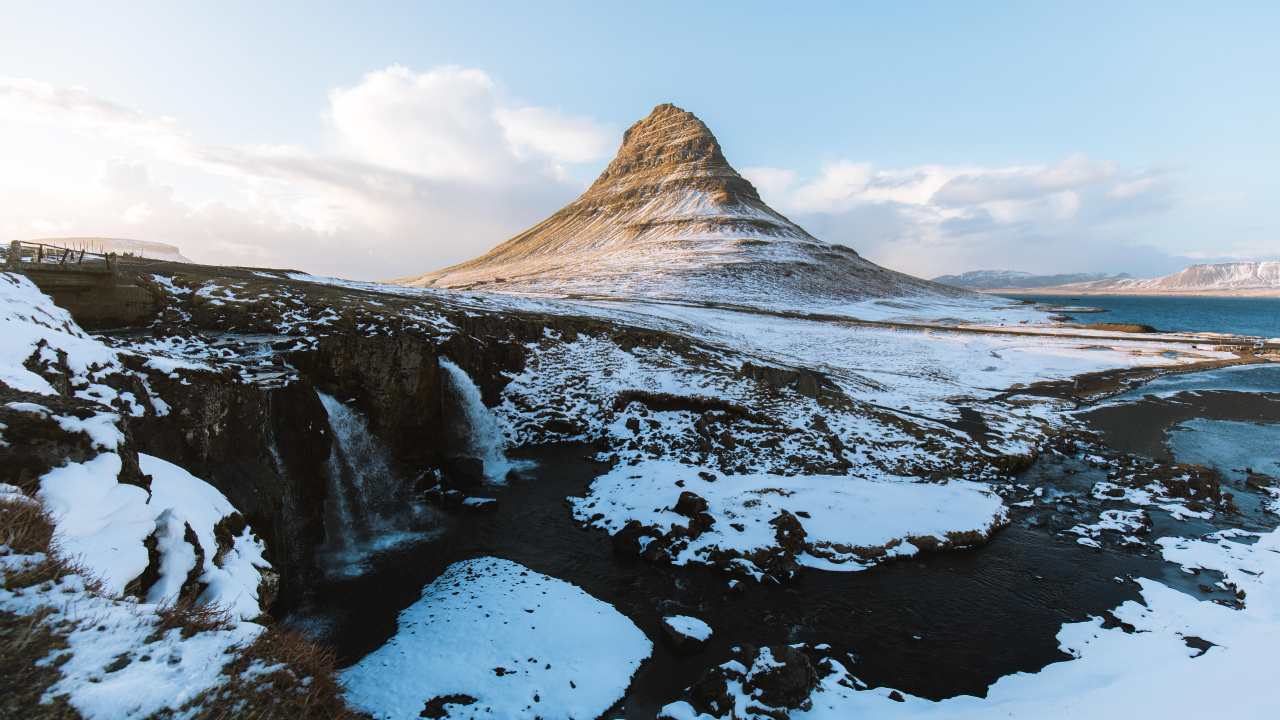 Alemania Islandia, Selvallavatn, Montaña, Nieve, Paisaje Natural. Wallpaper in 1280x720 Resolution