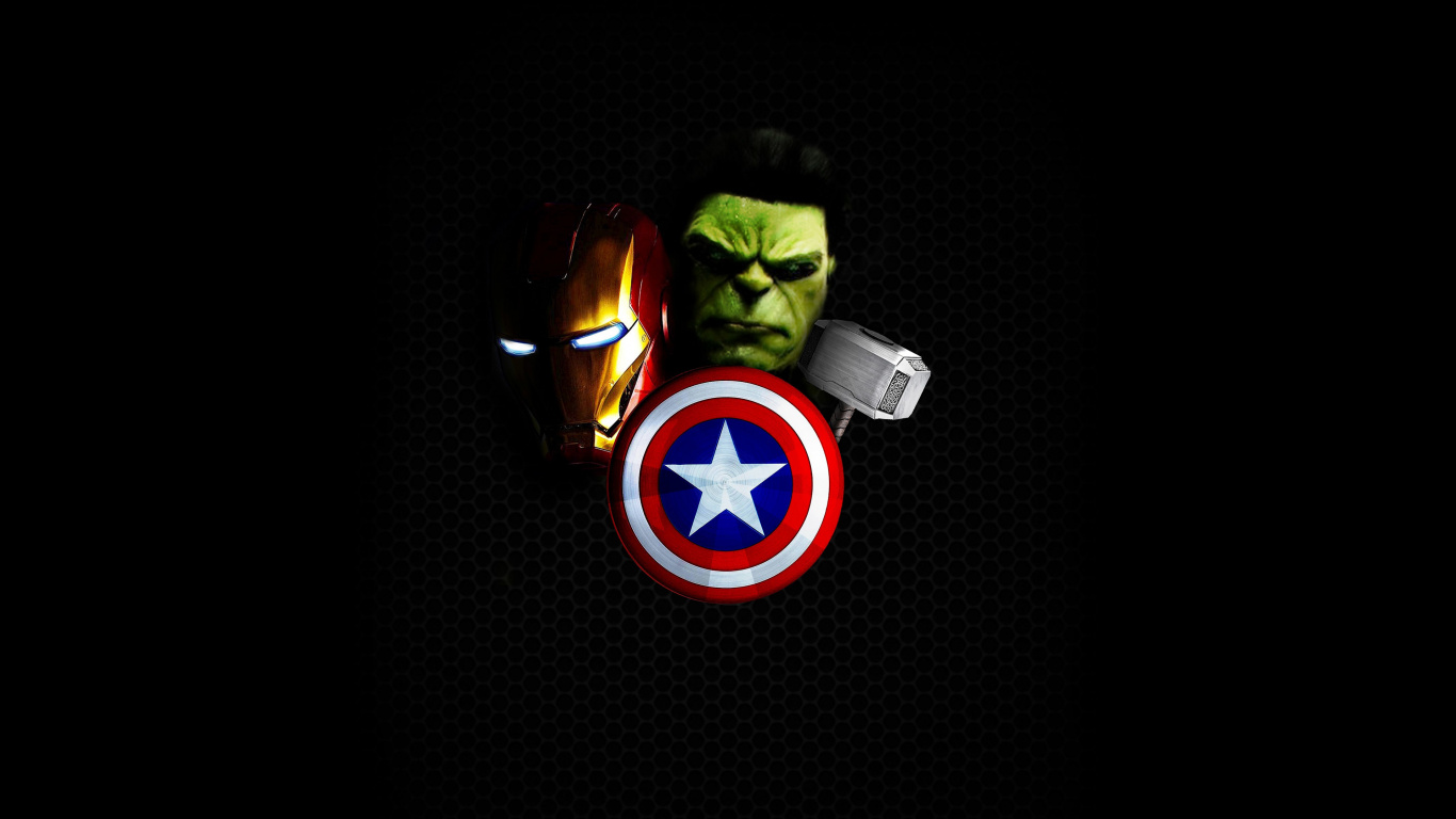Rot-schwarzer Captain America Helm. Wallpaper in 1366x768 Resolution