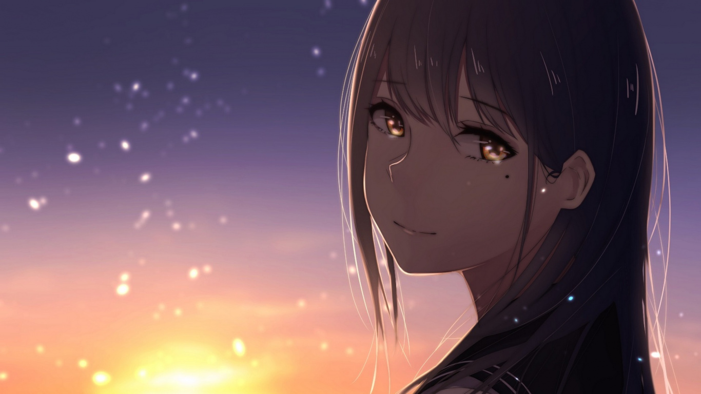 Woman in Black Hoodie Looking at The Sun. Wallpaper in 1366x768 Resolution