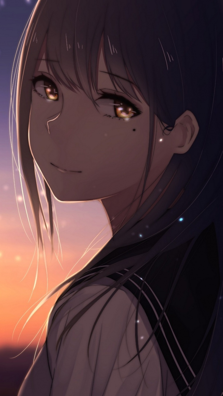 Femme en Sweat à Capuche Noir Regardant le Soleil. Wallpaper in 750x1334 Resolution