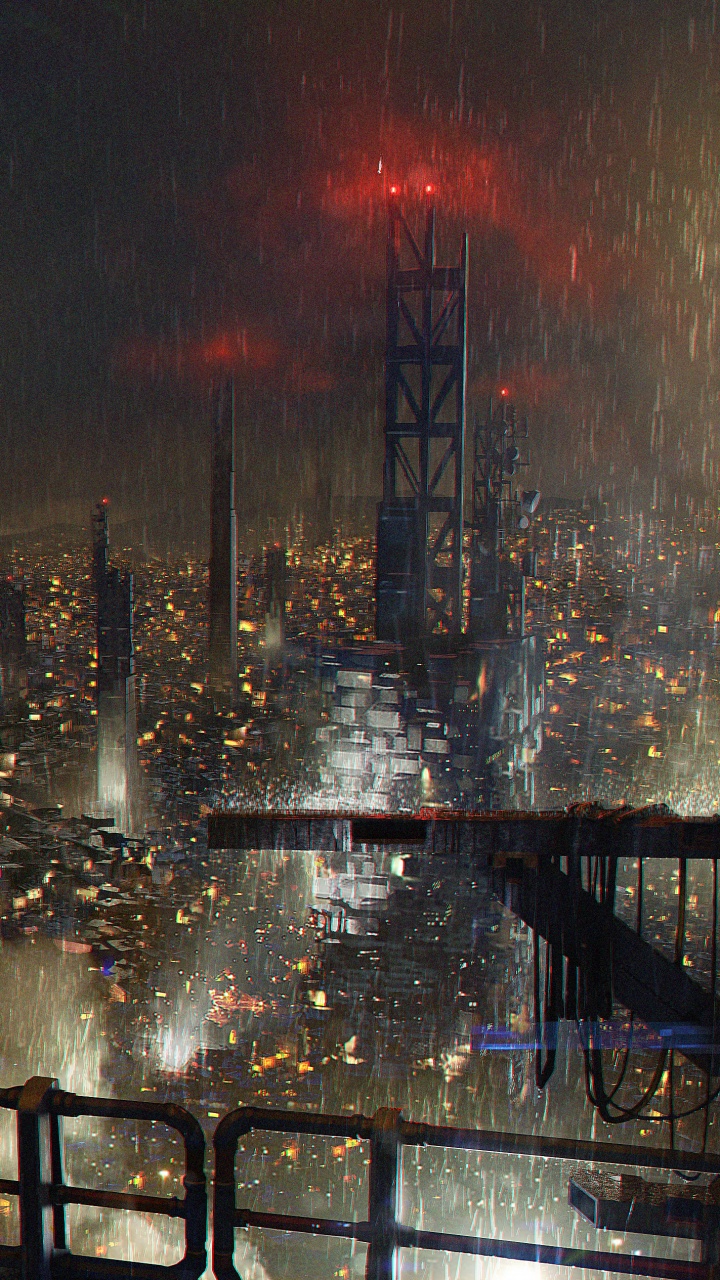 City Skyline During Night Time. Wallpaper in 720x1280 Resolution