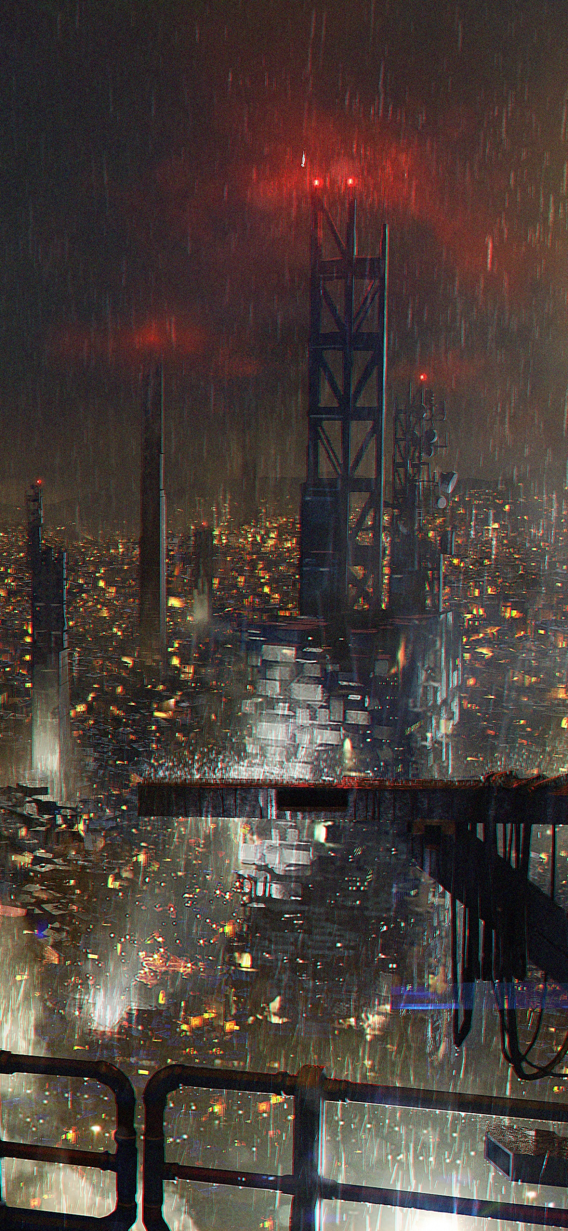 Horizon de la Ville Pendant la Nuit. Wallpaper in 1125x2436 Resolution