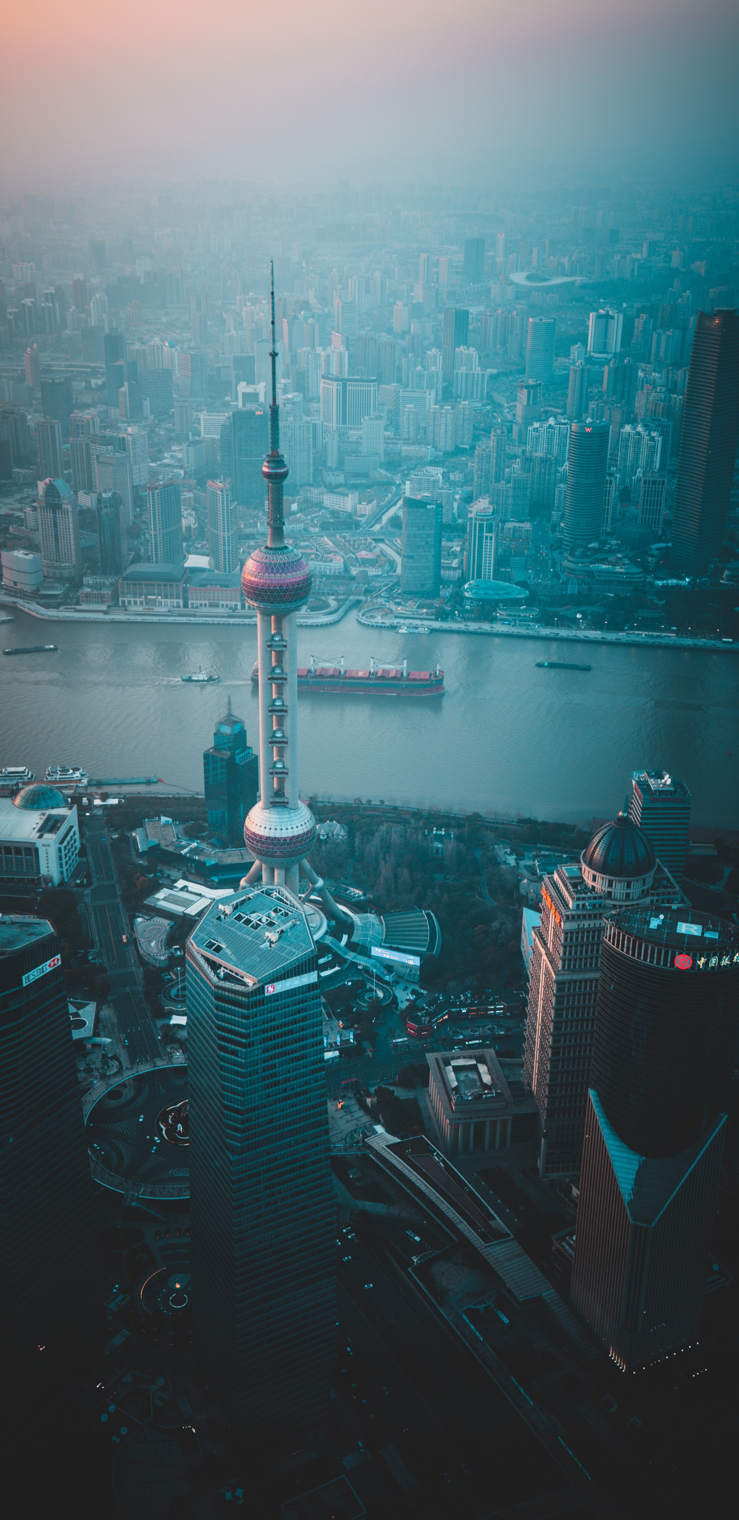 Shanghai Tower, Water, Skyscraper, Building, Water Resources. Wallpaper in 1440x2960 Resolution