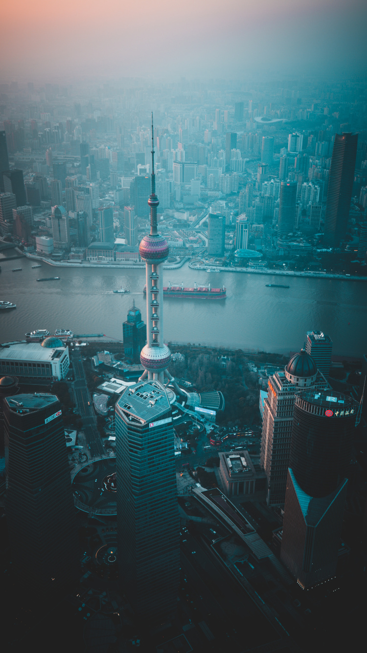 Shanghai Tower, Water, Skyscraper, Building, Water Resources. Wallpaper in 750x1334 Resolution