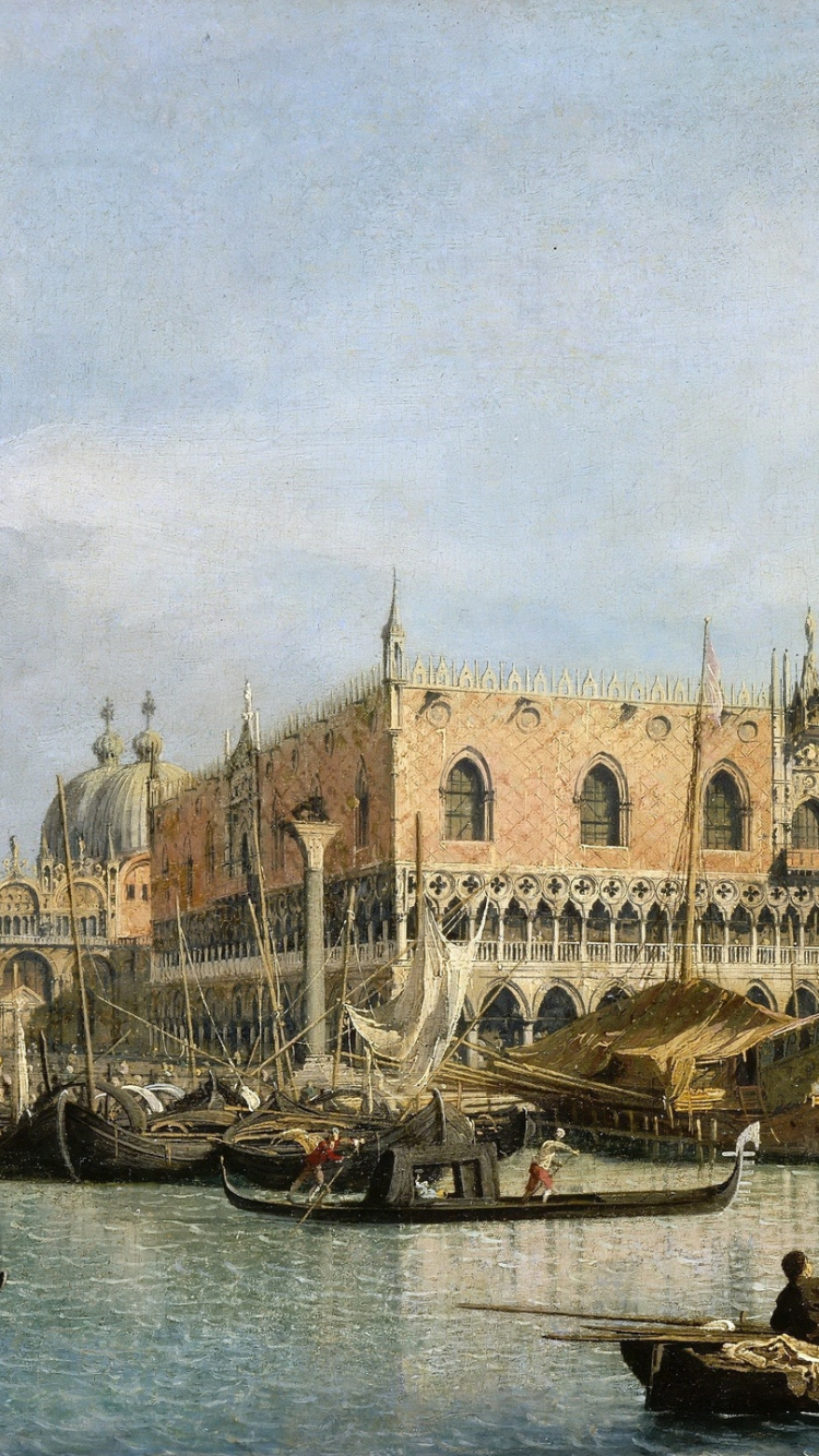la Vía Navegable, Gondola, Conducto, Palacio, la Piazza San Marco. Wallpaper in 750x1334 Resolution
