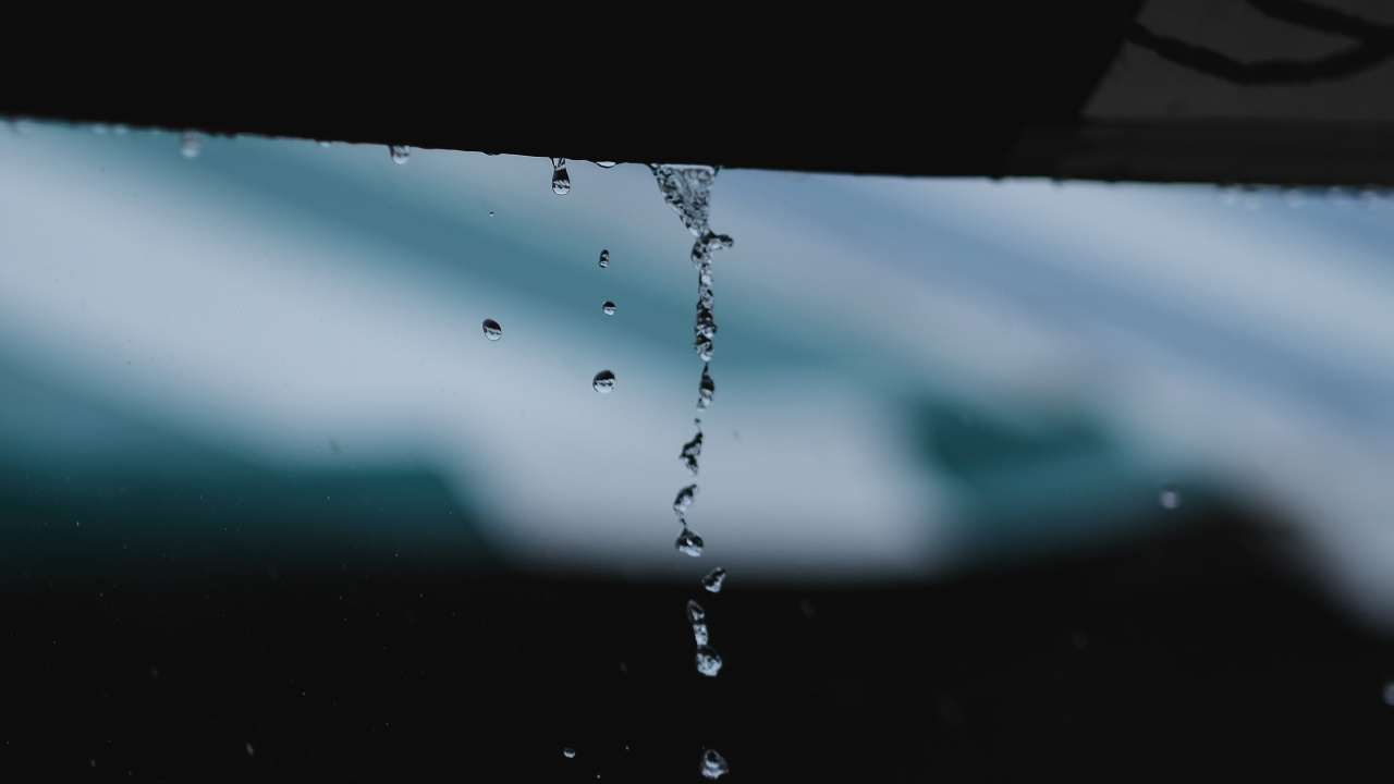 Water, Rain, Blue, Drop, Liquid. Wallpaper in 1280x720 Resolution