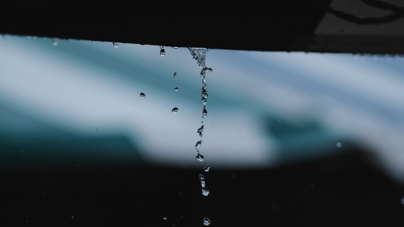 Water, Rain, Blue, Drop, Liquid. Wallpaper in 1366x768 Resolution