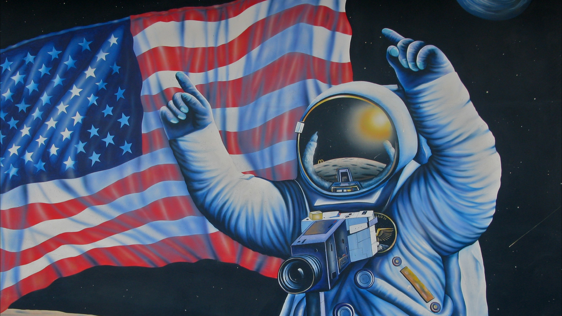 艺术, 宇航员, 街头艺术, 空间, 涂鸦 壁纸 1920x1080 允许