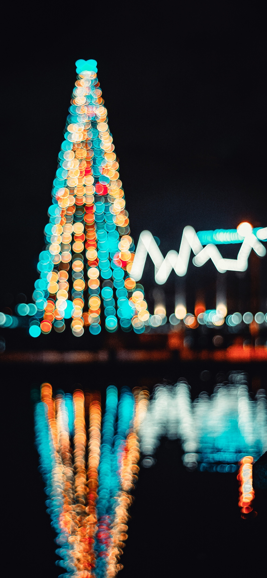 Le Jour De Noël, Éclairage, Blue, Lumière, Nuit. Wallpaper in 1125x2436 Resolution