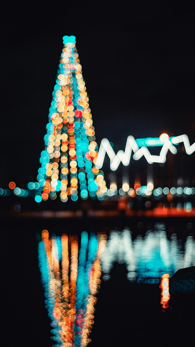 Christmas Day, Lighting, Holiday, Landmark, Blue. Wallpaper in 750x1334 Resolution