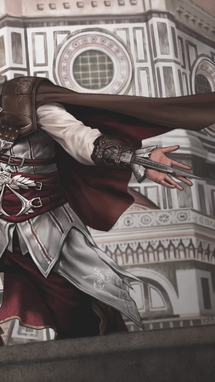 Assassins Creed II, Ezio Auditore, Kunst, Kreative Kunst, Video. Wallpaper in 750x1334 Resolution