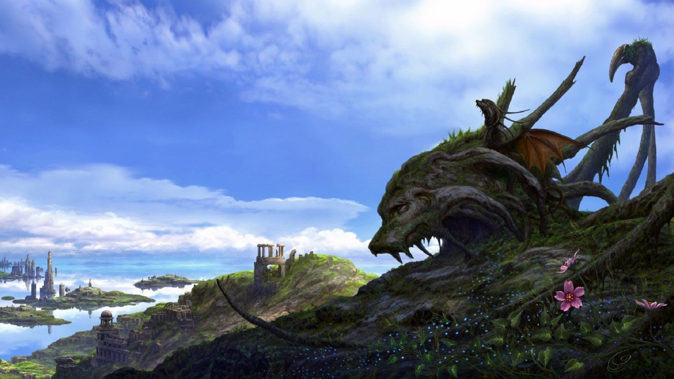 幻想, 绘画, 创造性的艺术, 风景画, 艺术 壁纸 1366x768 允许