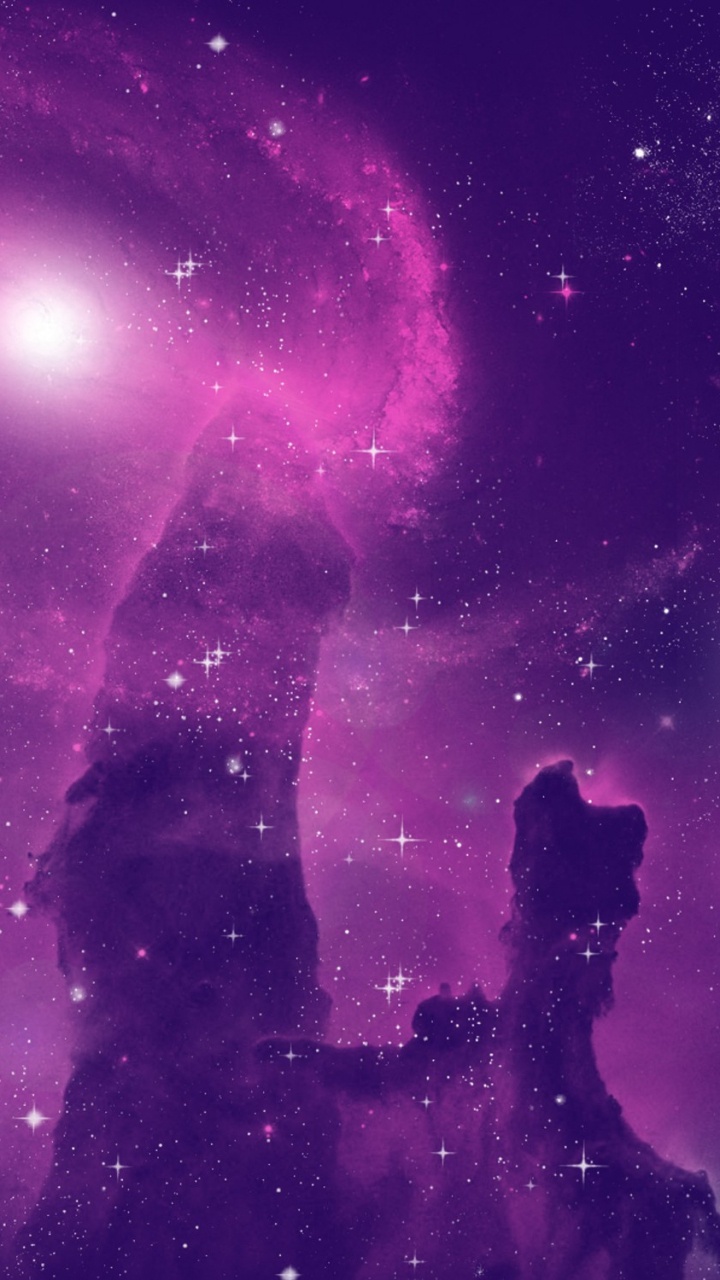 Illustration de Galaxie Violette et Noire. Wallpaper in 720x1280 Resolution