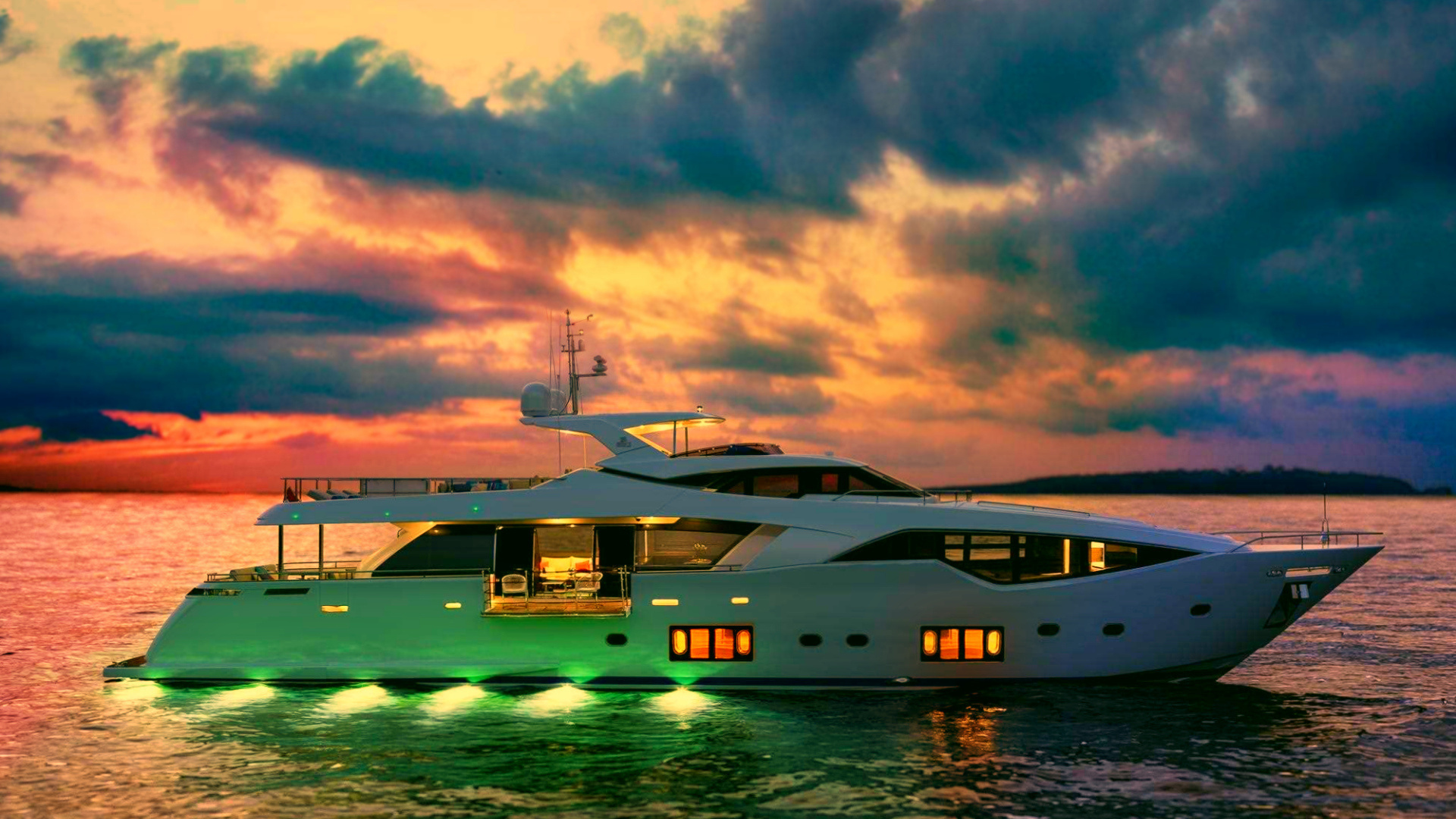 Custom Line 108, Ferretti Group, Custom Line, Boat, Yacht. Wallpaper in 1920x1080 Resolution