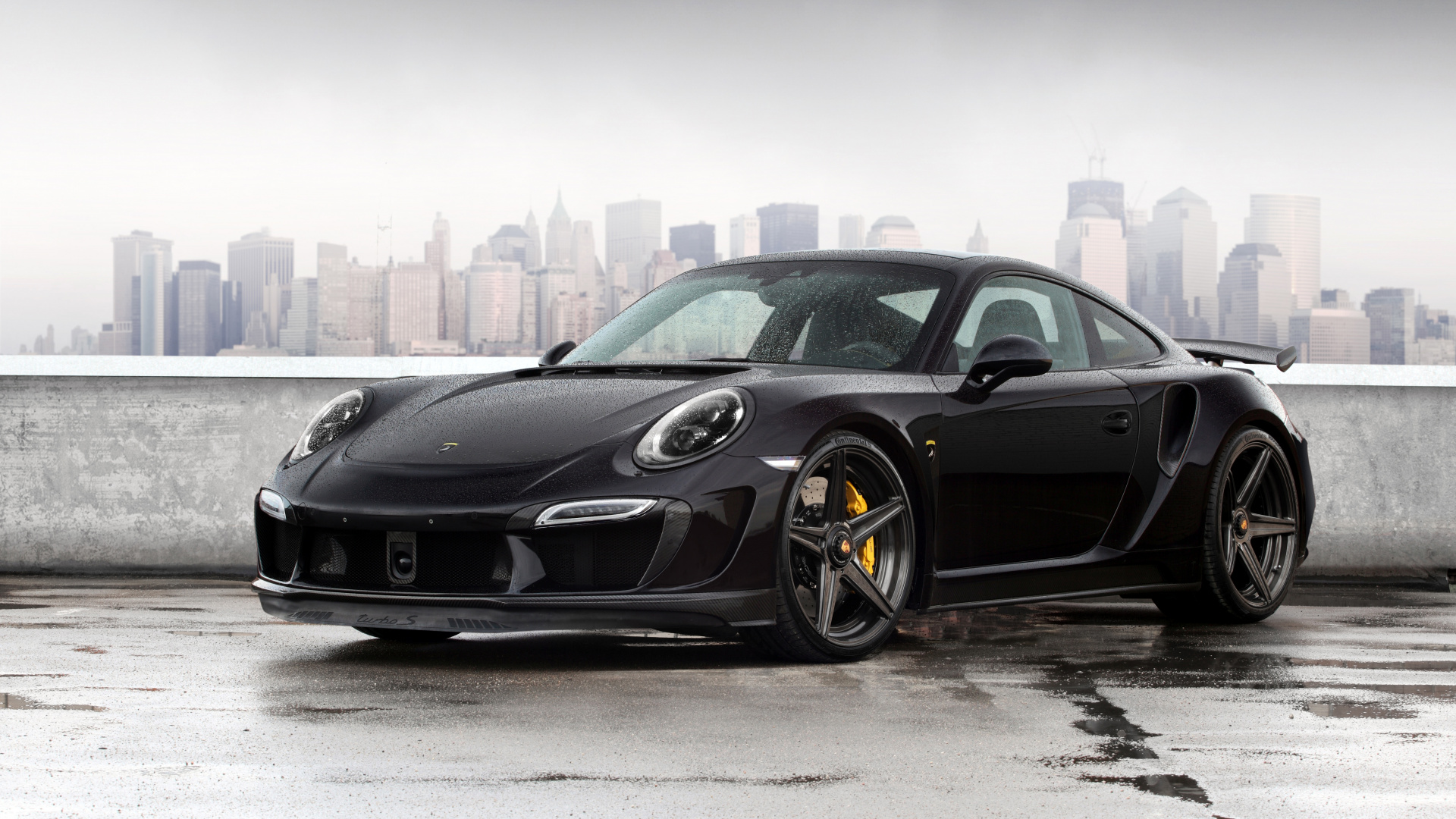 Black Porsche 911 Parked on Gray Pavement During Daytime. Wallpaper in 1920x1080 Resolution