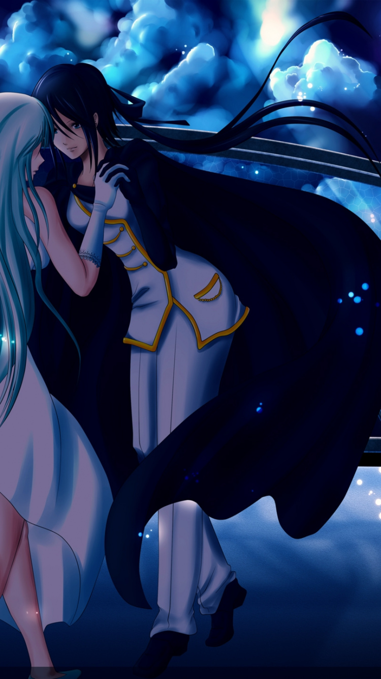 Woman in Black Dress Anime Character. Wallpaper in 750x1334 Resolution