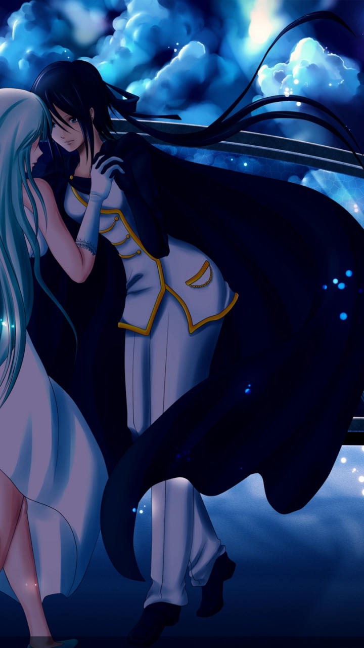 Frau im Schwarzen Kleid Anime-Charakter. Wallpaper in 720x1280 Resolution