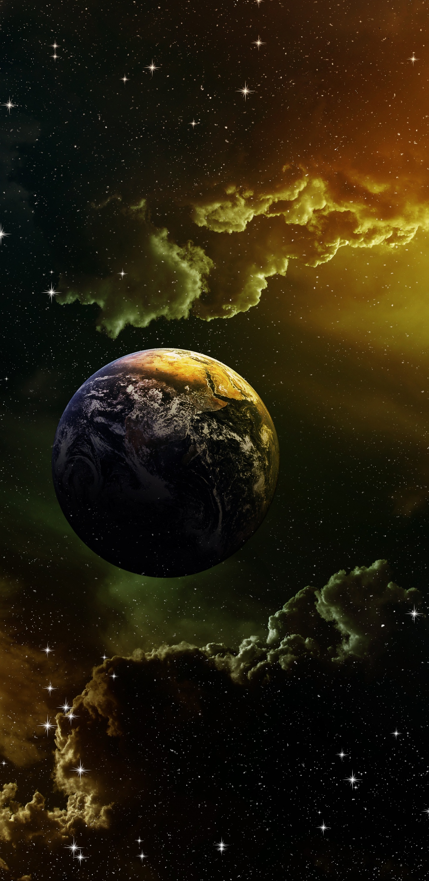 Vollmond am Himmel. Wallpaper in 1440x2960 Resolution