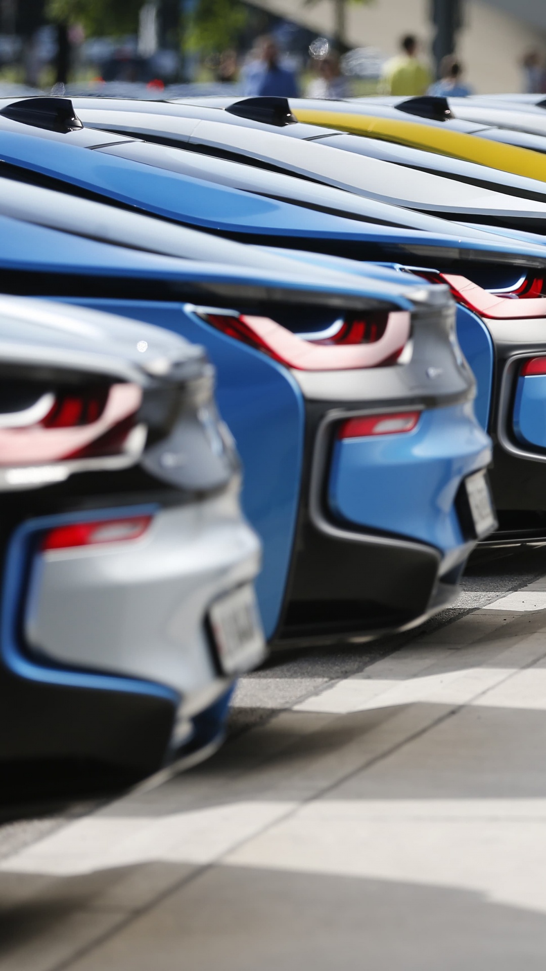 Blue Yellow and Black Cars on Parking Lot During Daytime. Wallpaper in 1080x1920 Resolution