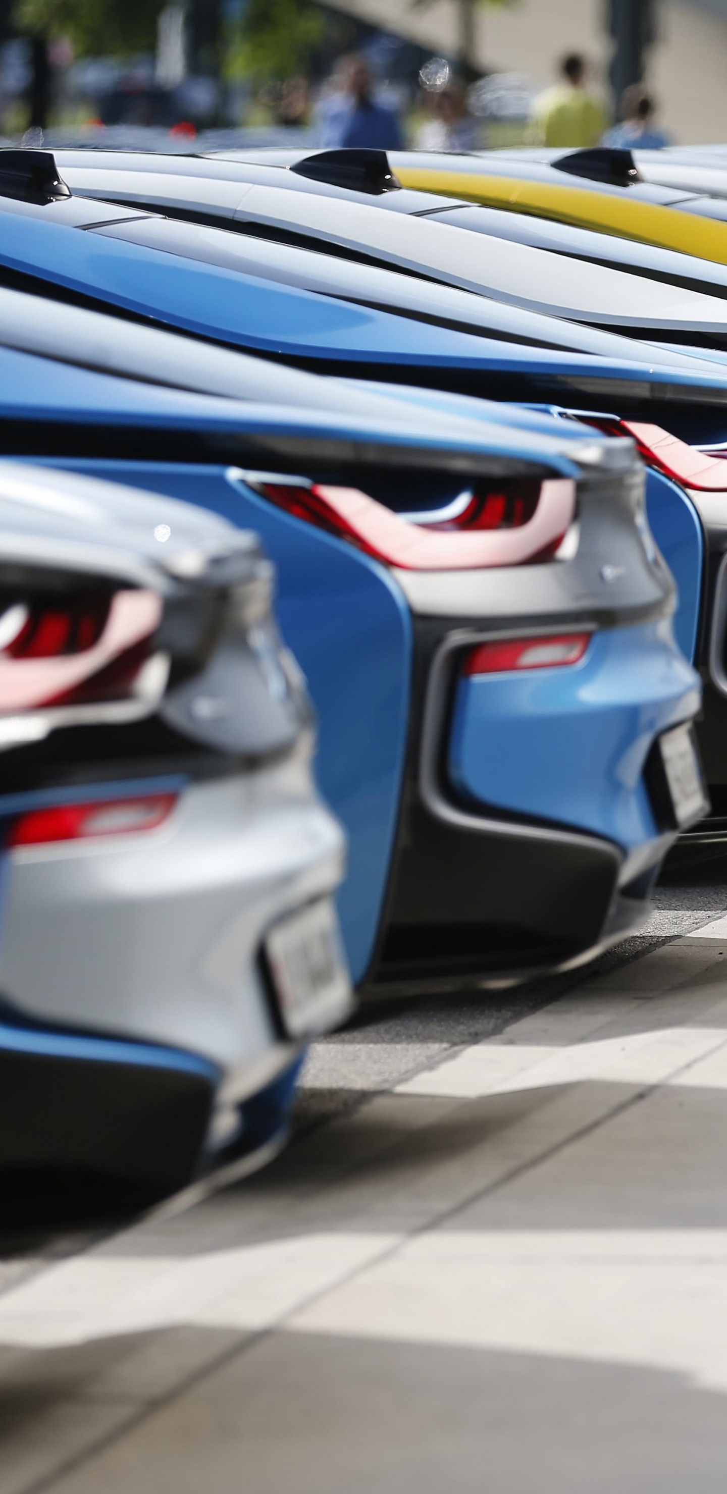 Blue Yellow and Black Cars on Parking Lot During Daytime. Wallpaper in 1440x2960 Resolution