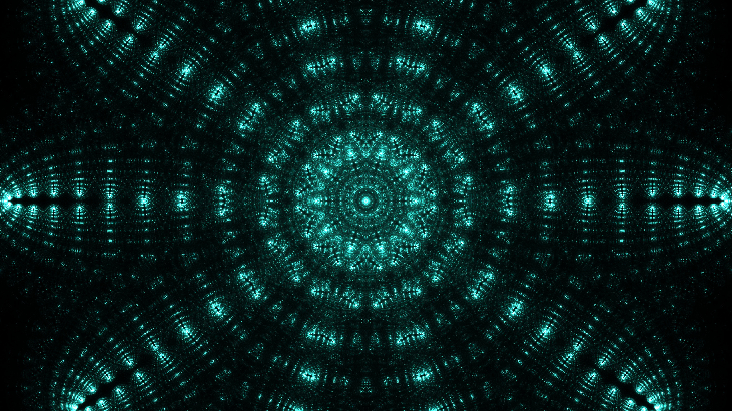 分形, 分形技术, 绿色的, 光, 对称 壁纸 2560x1440 允许