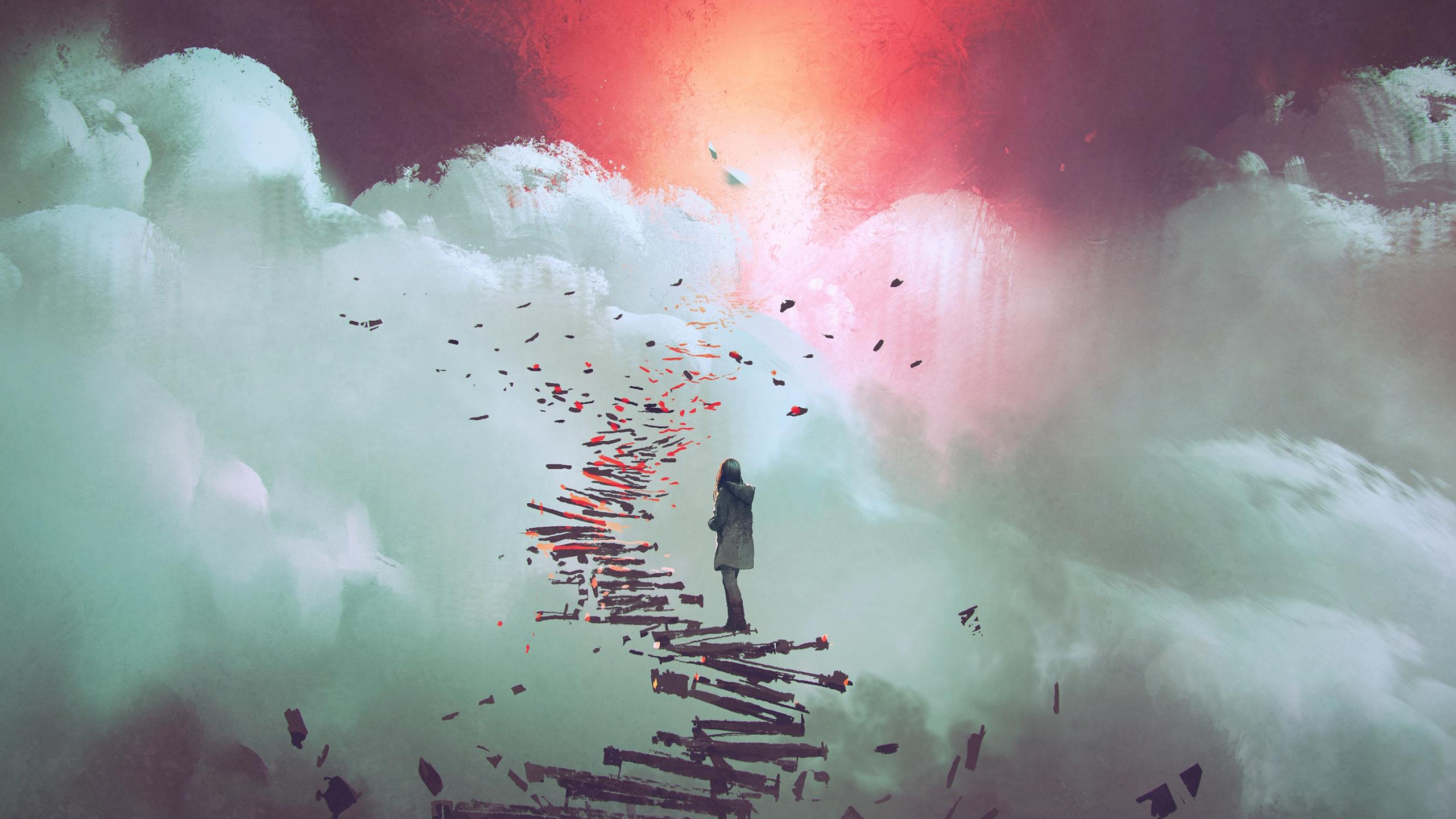 Surrealismus Illustrationen, Illustration, Surrealismus, Vektor-Grafiken, Kunst. Wallpaper in 2560x1440 Resolution