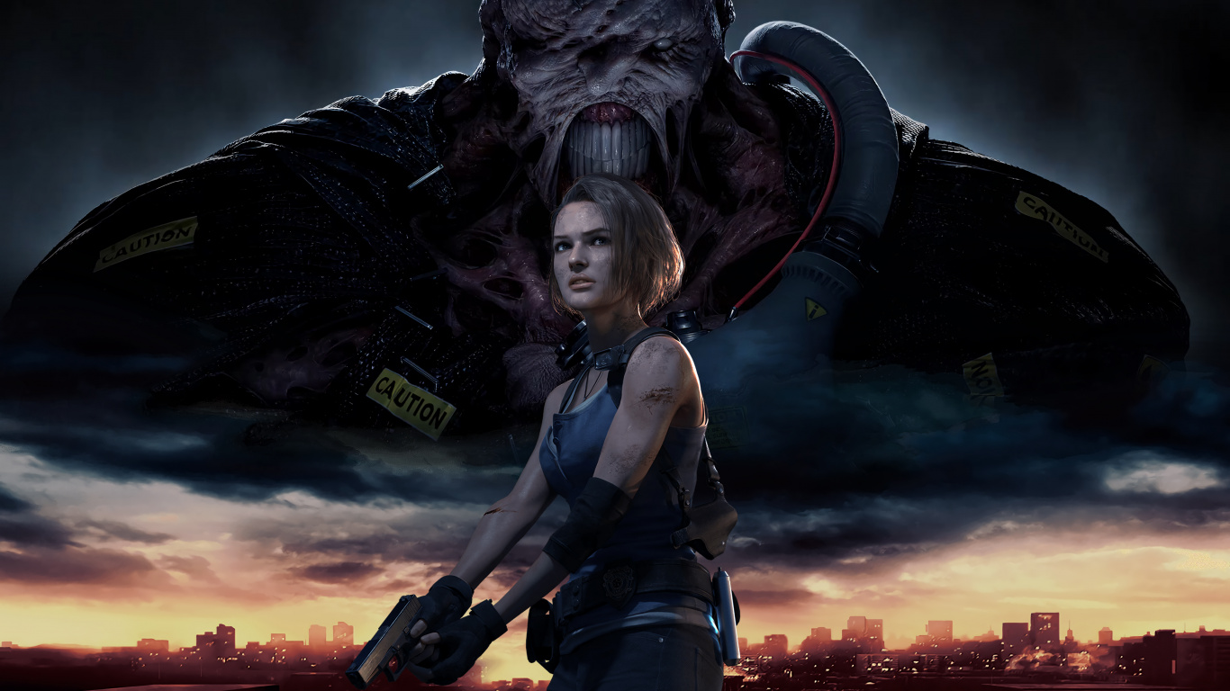 pc Game, Resident Evil 3 Nemesis, Action Adventure Game, Resident Evil 2, Capcom. Wallpaper in 1366x768 Resolution