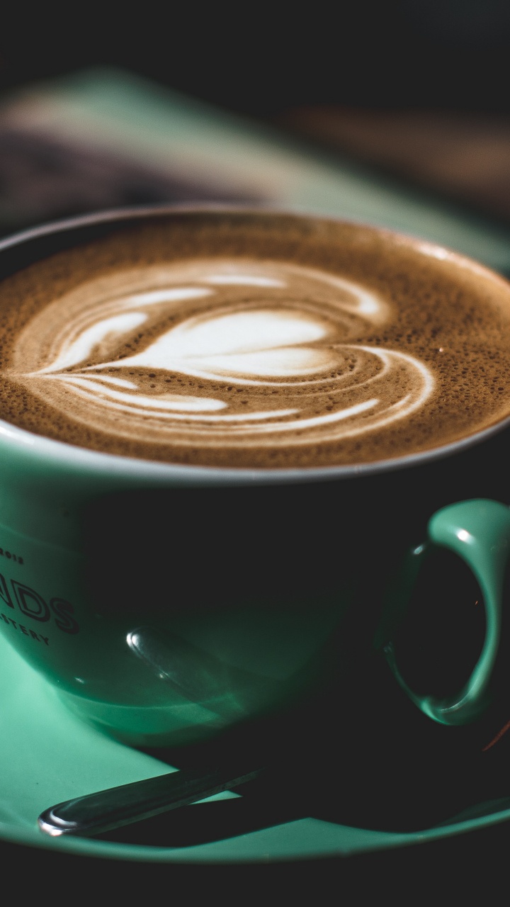 Green Ceramic Cup With Saucer. Wallpaper in 720x1280 Resolution