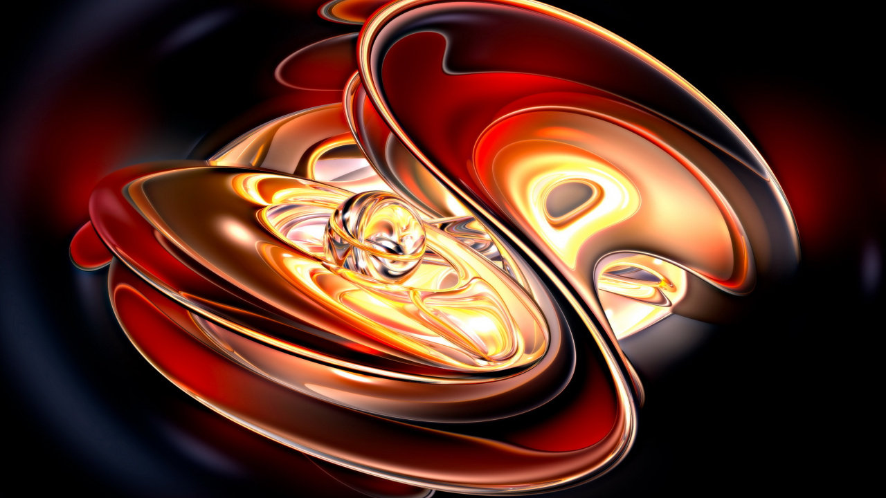 Red and Gold Abstract Illustration. Wallpaper in 1280x720 Resolution