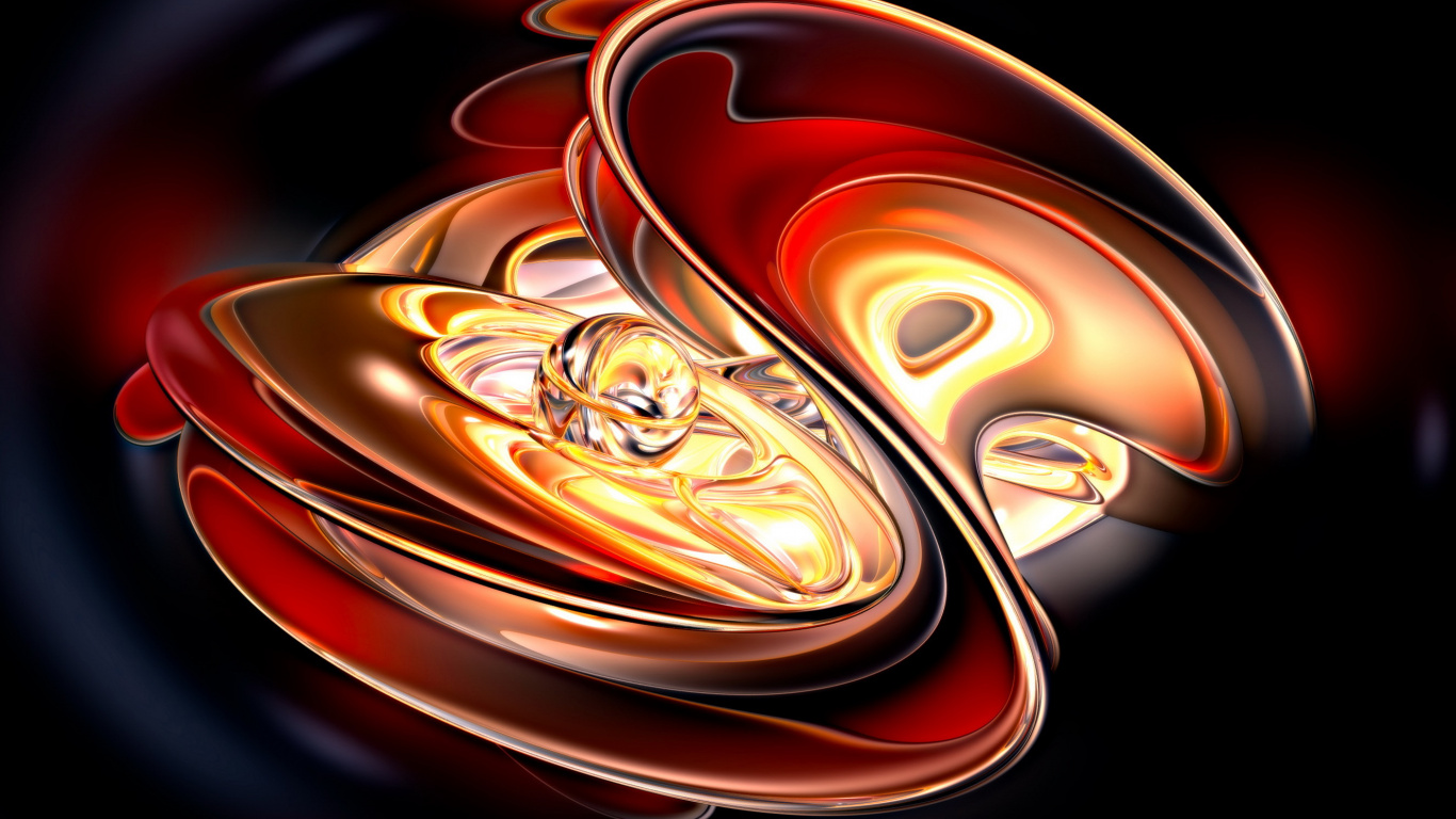 Red and Gold Abstract Illustration. Wallpaper in 1366x768 Resolution