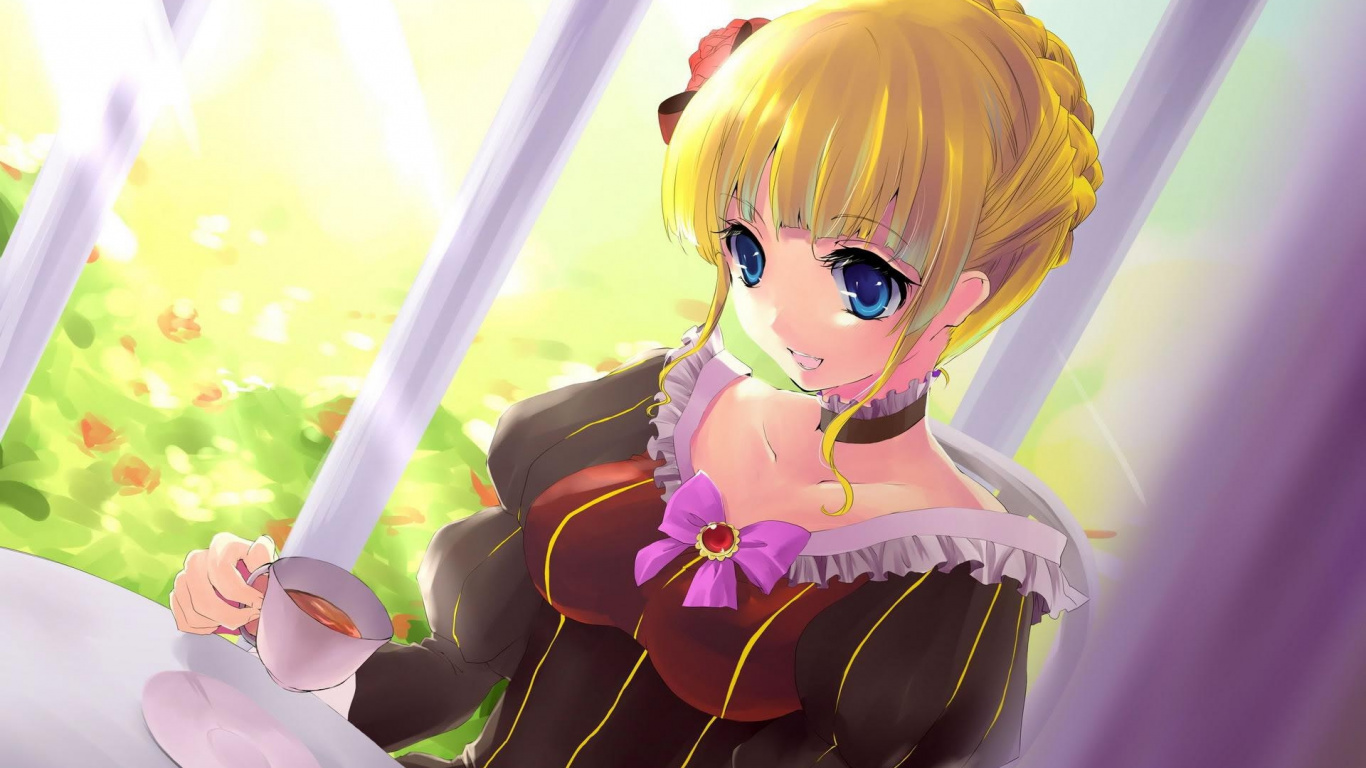 Personnage D'anime Féminin Aux Cheveux Jaunes. Wallpaper in 1366x768 Resolution