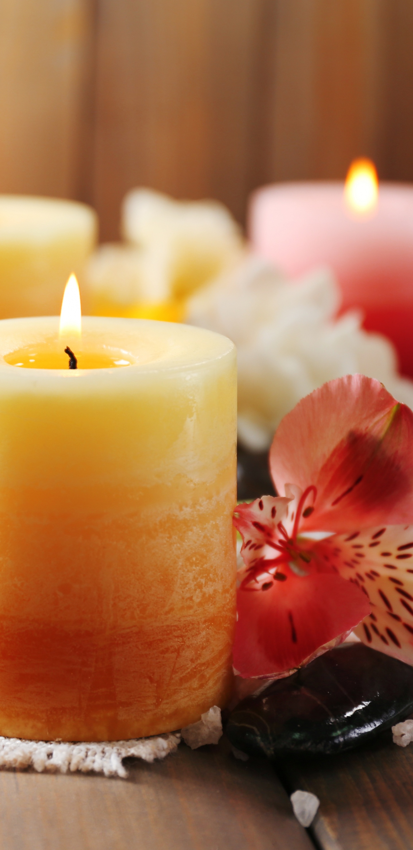 Bougie, Cire, Éclairage, Jaune, Sans Flamme de la Bougie. Wallpaper in 1440x2960 Resolution