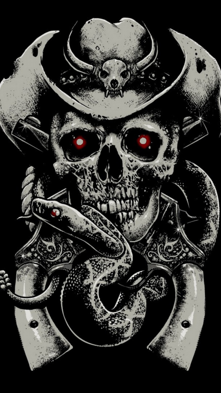 Cráneo, Ilustración, Hueso, en Blanco y Negro. Wallpaper in 720x1280 Resolution