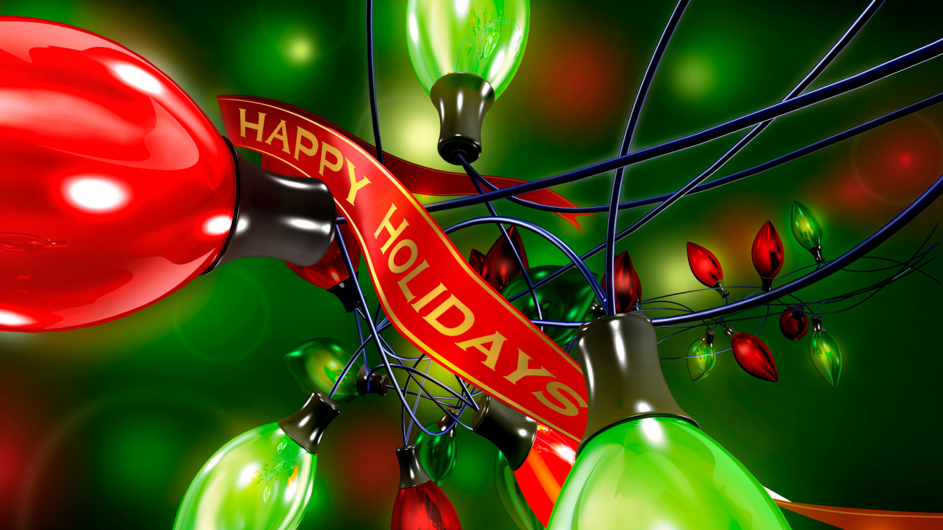 Birthday, Green, Red, Christmas Ornament, Christmas Decoration. Wallpaper in 1366x768 Resolution