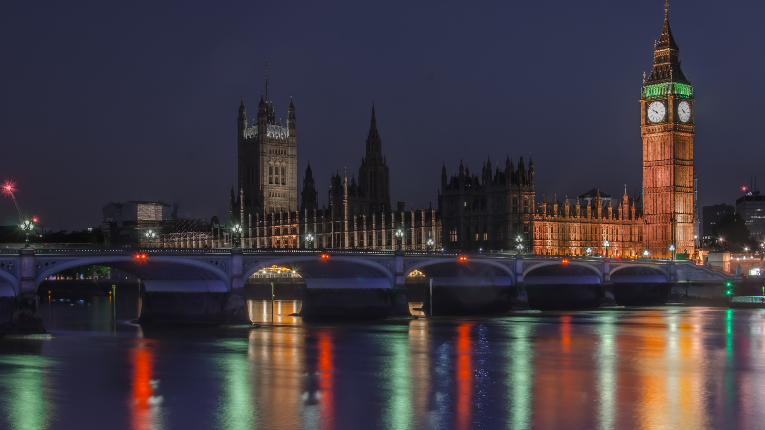 Big Ben Londres Pendant la Nuit. Wallpaper in 2560x1440 Resolution