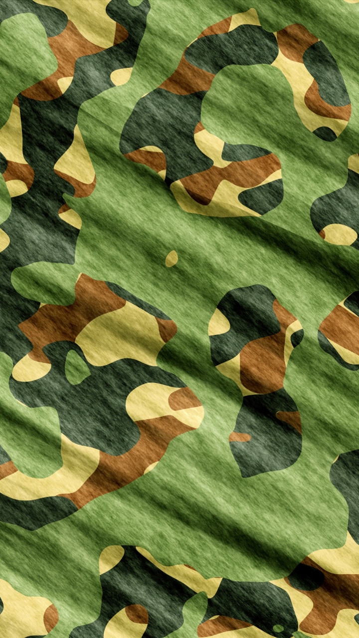 Textile Camouflage Vert Noir et Marron. Wallpaper in 720x1280 Resolution