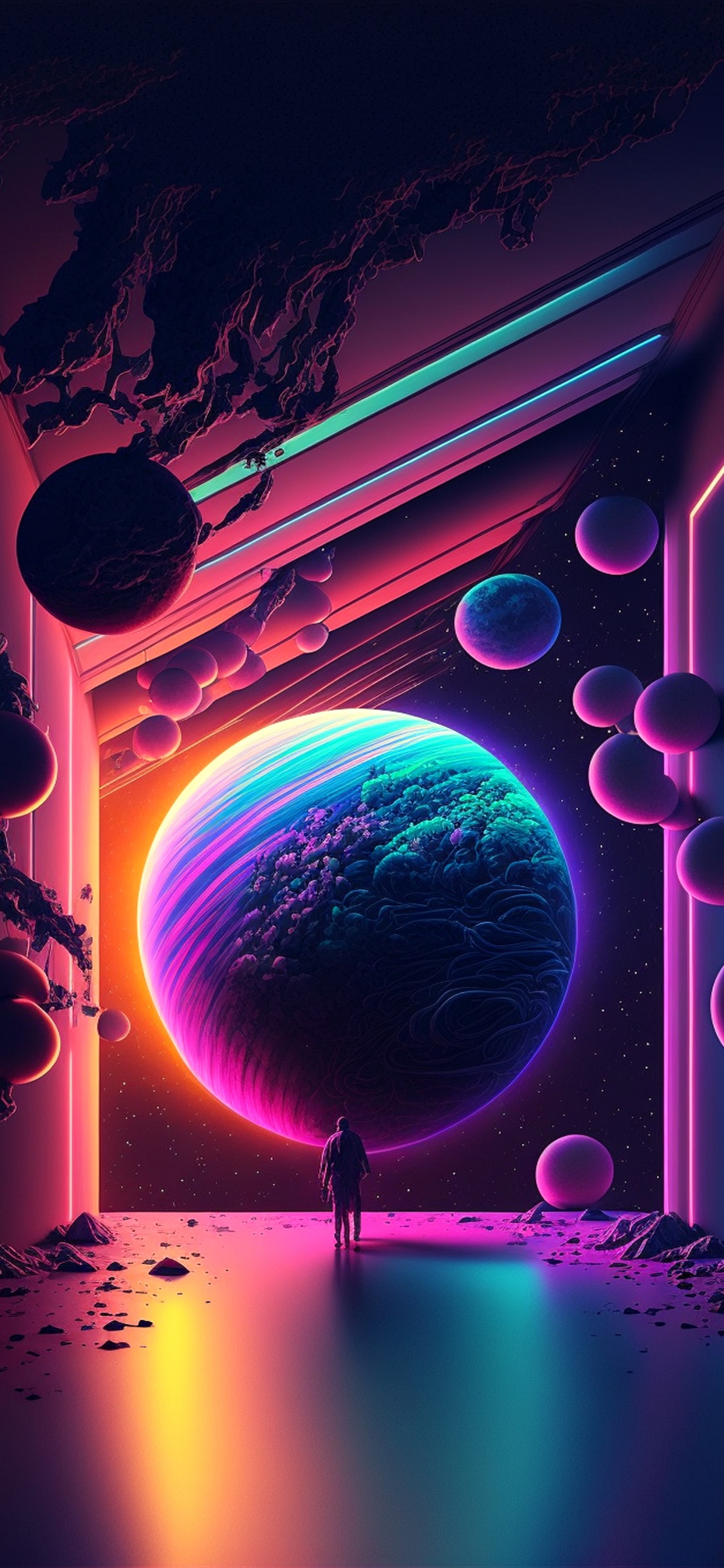 光, 图形设计, 分形技术, 艺术, 建筑 壁纸 1125x2436 允许