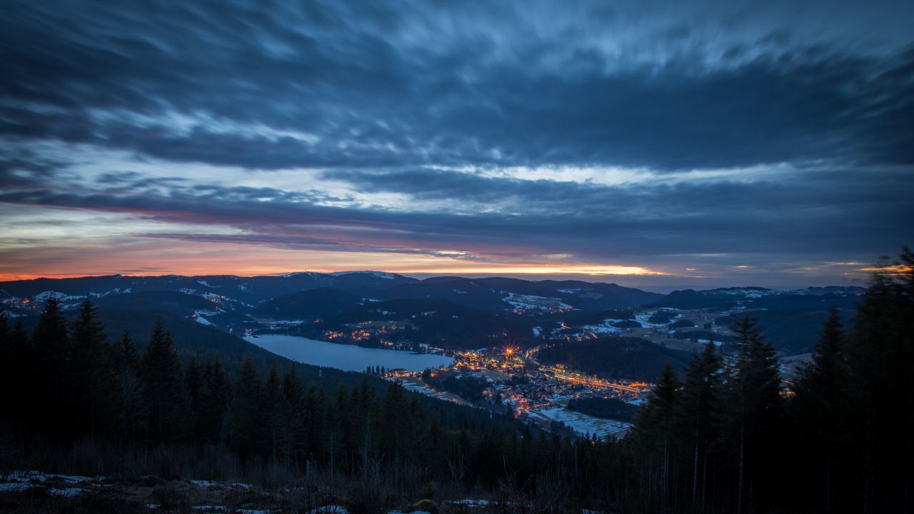 Cloud, Natur, Blau, Winter, Abend. Wallpaper in 1280x720 Resolution