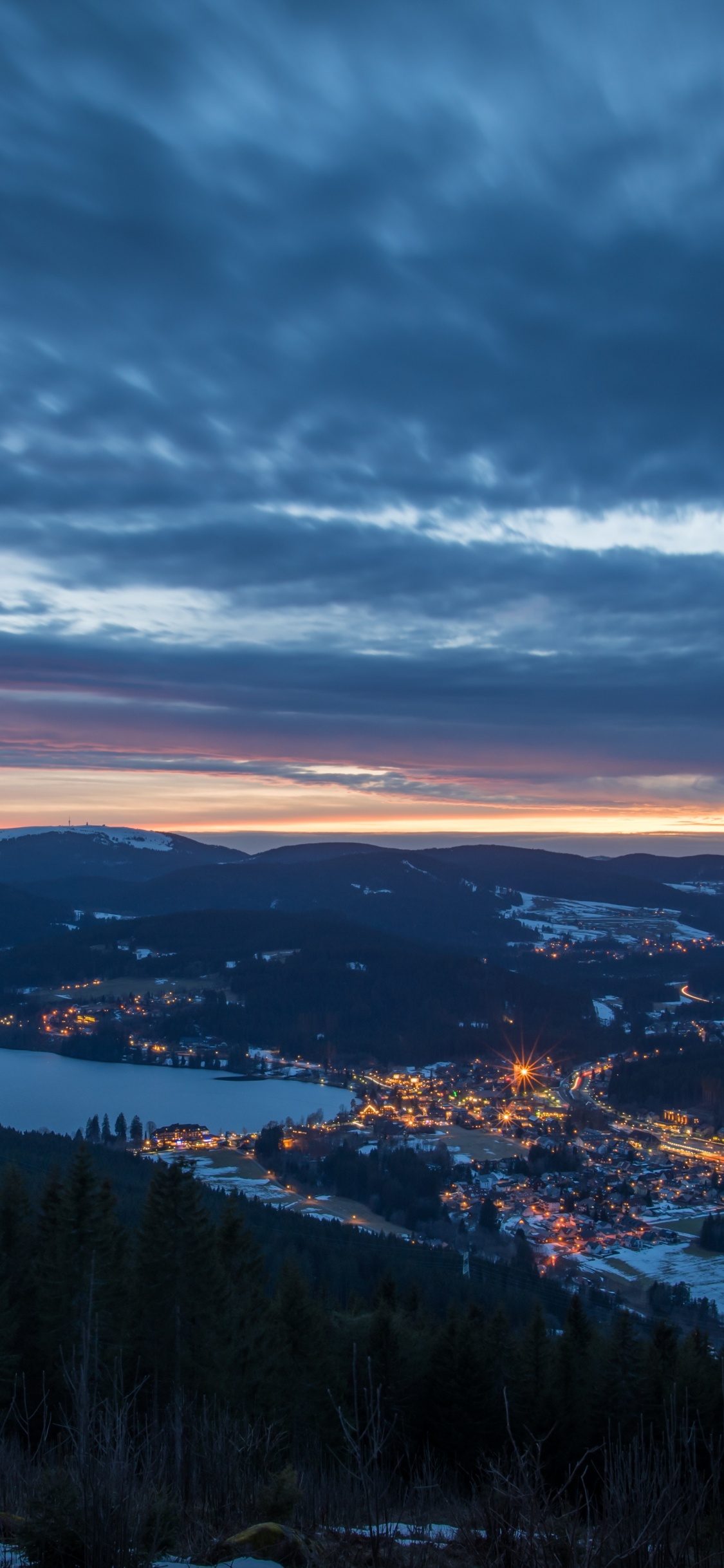 Nature, Blue, Hiver, Soir, Paysage Naturel. Wallpaper in 1125x2436 Resolution