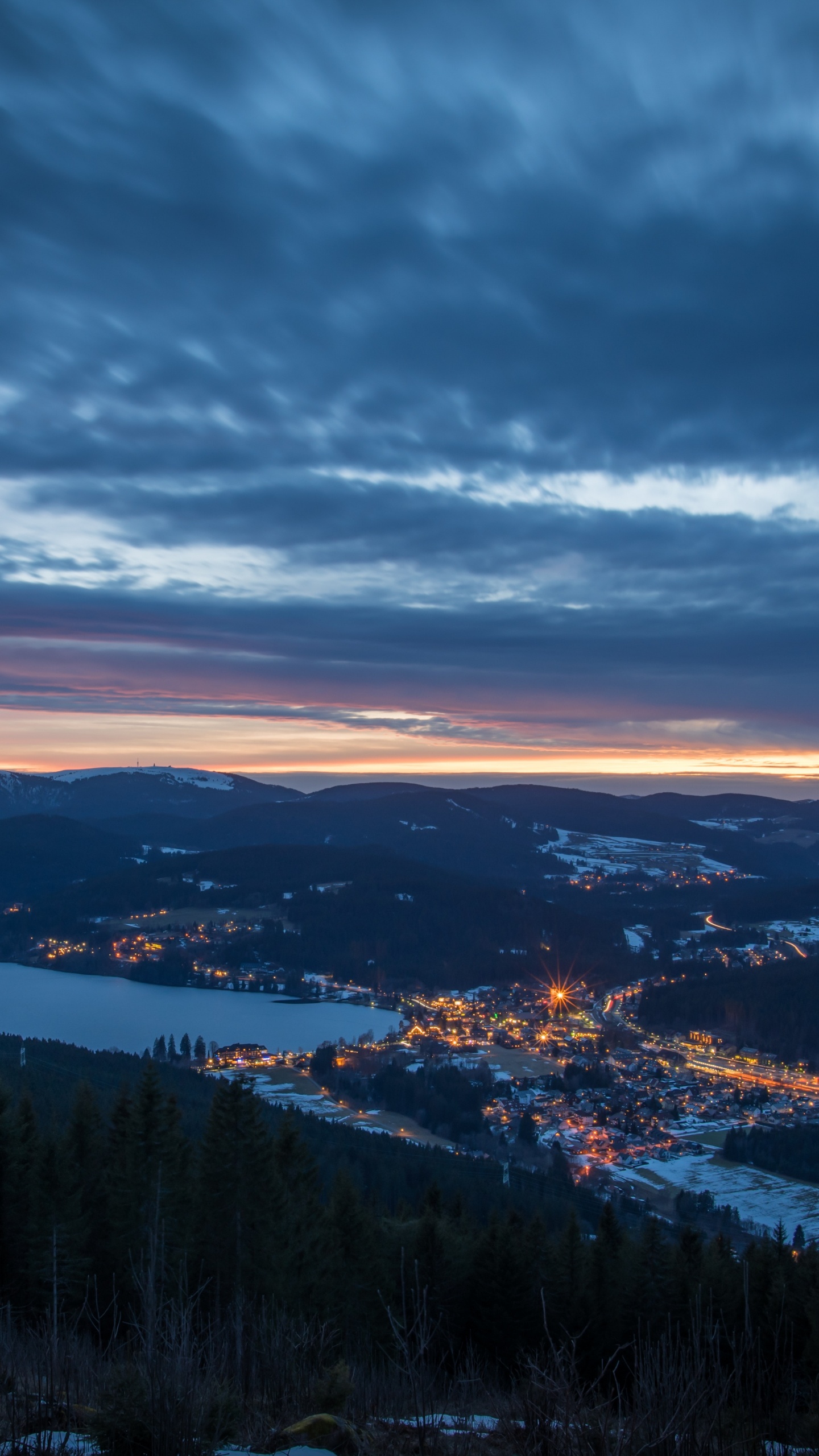 Nature, Blue, Hiver, Soir, Paysage Naturel. Wallpaper in 1440x2560 Resolution