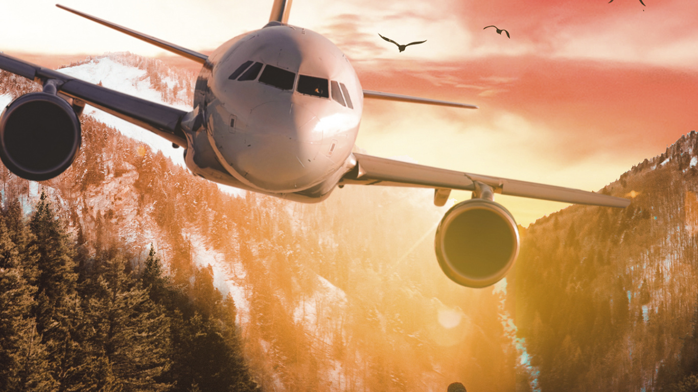 Aeronave, Vuelo, Avión Jet, Aviación, Ambiente. Wallpaper in 1366x768 Resolution