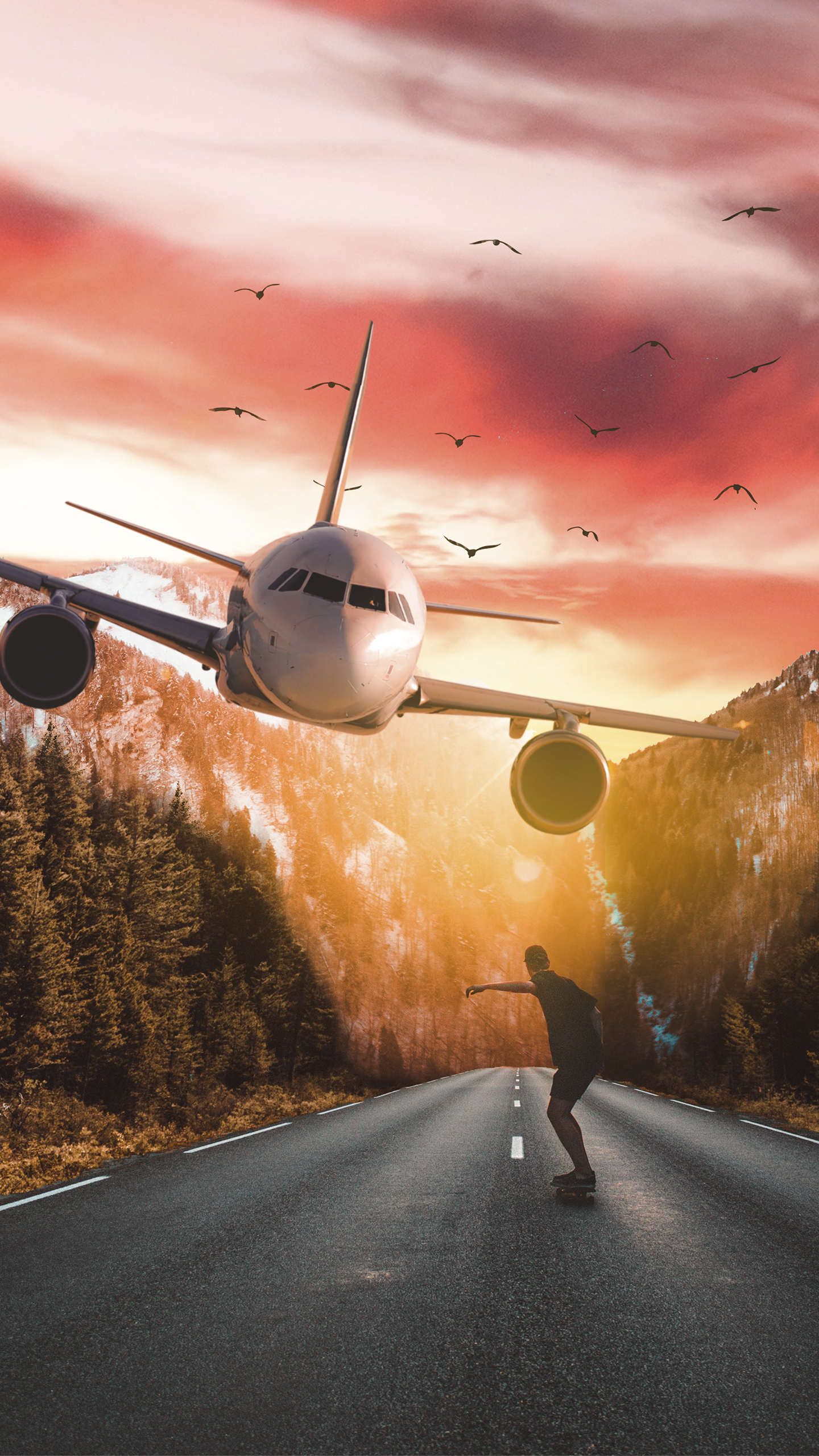 Airplane, Aircraft, Flight, Jet Aircraft, Aviation. Wallpaper in 1440x2560 Resolution