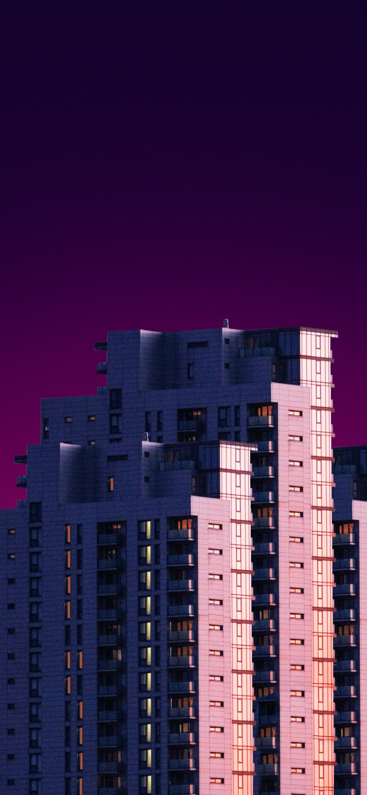 Métropole, Bâtiment, Architecture, Fenêtre, Purple. Wallpaper in 1242x2688 Resolution